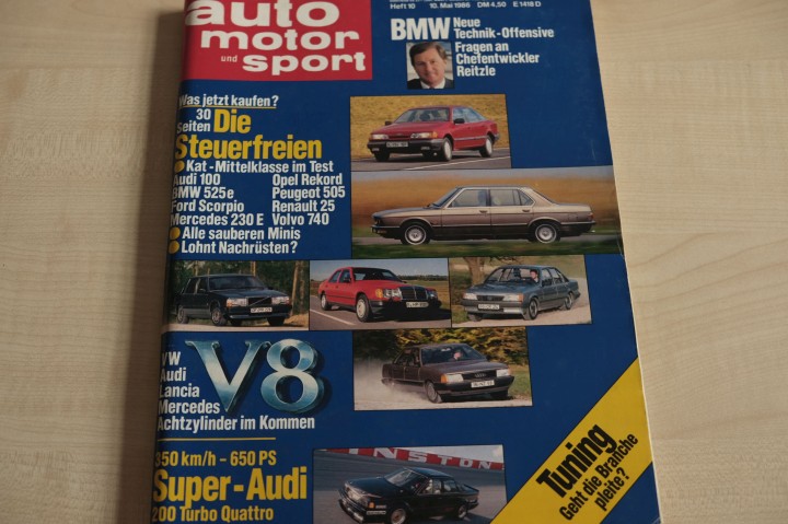 Deckblatt Auto Motor und Sport (10/1986)